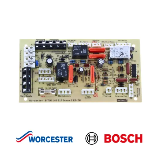 Worcester Bosch 87161463120 PCB Pump Overrun Board Genuine New Boxed Boiler Part