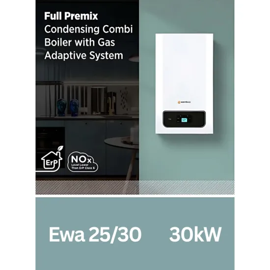 Warmhaus 30kW Full Premix Condensing Combi Boiler Horizontal Flue Included