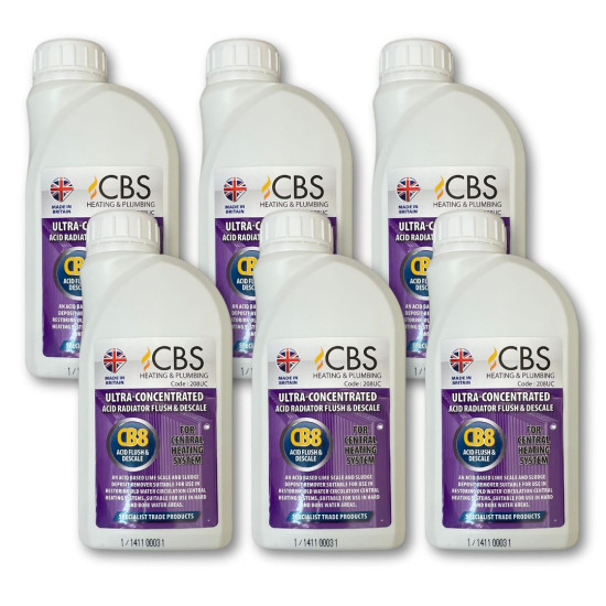 CBS Central Heating Ultra-Concentrated Acid Radiator Flush & Descale (Bundle 2) Set of 6