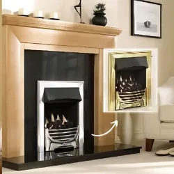 Valor Decadent Slimline Convector Gas Fire Brass Finish