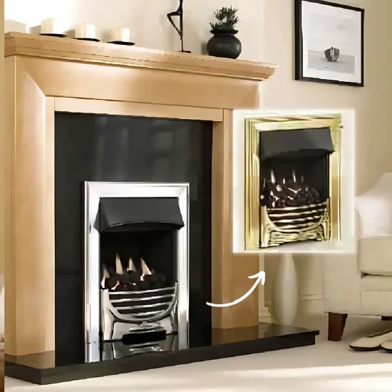 Valor Decadent Slimline Convector Gas Fire Brass Finish