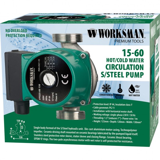 15-60 HOT/COLD WATER CIRCULATION S/STEEL PUMP 15-60 HOT/COLD WATER CIRCULATION S/STEEL PUMP